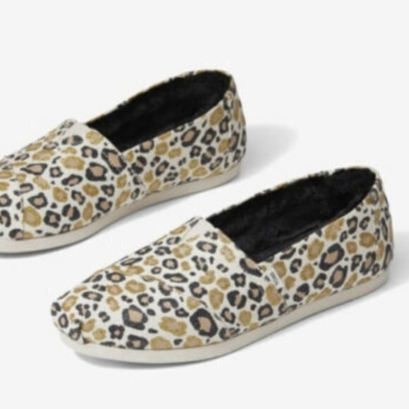 NEW TOMS Classic Alpargata Gold Glitter Cheetah - Picture 5 of 5